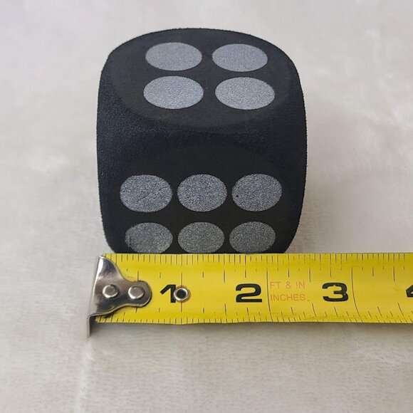 Black Foam Dice Black with White Spots 2.25" Set of 2 Two Party Game Decor - Picture 6 of 6